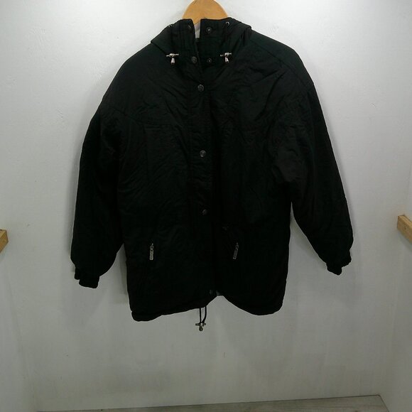 Vintage Tyrolia Skiwear Insulated Reversible Black Full Zip Jacket Size 6 - Picture 8 of 13